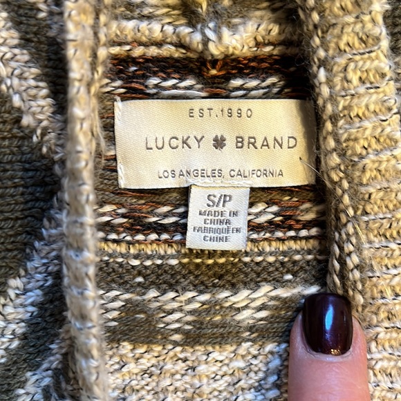 Lucky Brand Aztec Print Open Face Cardigan/Jacket Size S - Picture 8 of 16